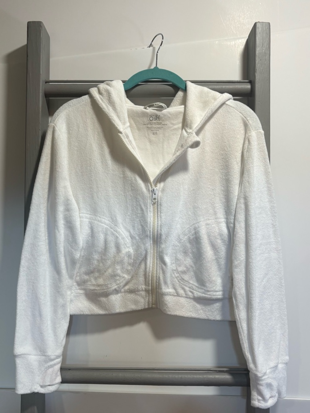AthletaGirl Sz12 Terrycloth hoodie, athleisure, cleangirl, elevated basic, dance